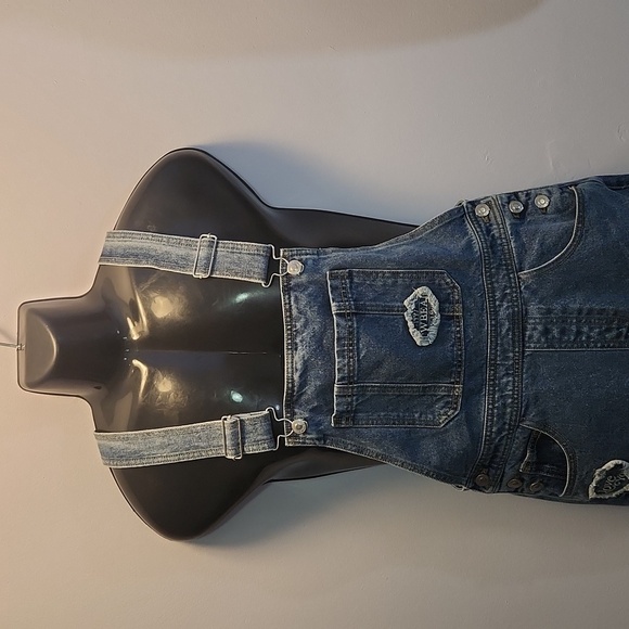 Teenie Weenie Denim - Teenie Weenie denim overalls for girls 1997 TWBEAR light wash embroidered rare